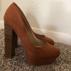 Brown high heels